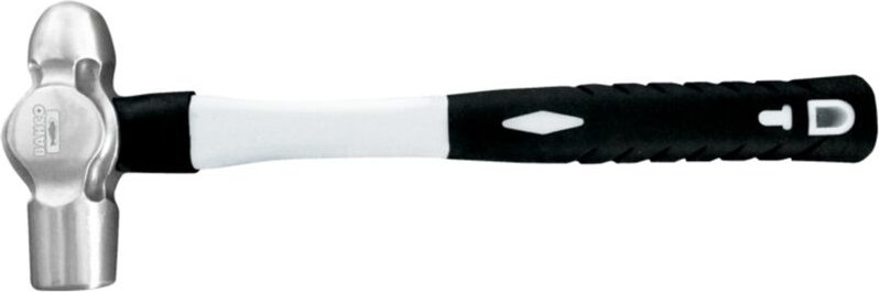 Bahco Edelstahl-Schlosserhammer mit Kugelpinne und Fiberglas-Griff, 900 g