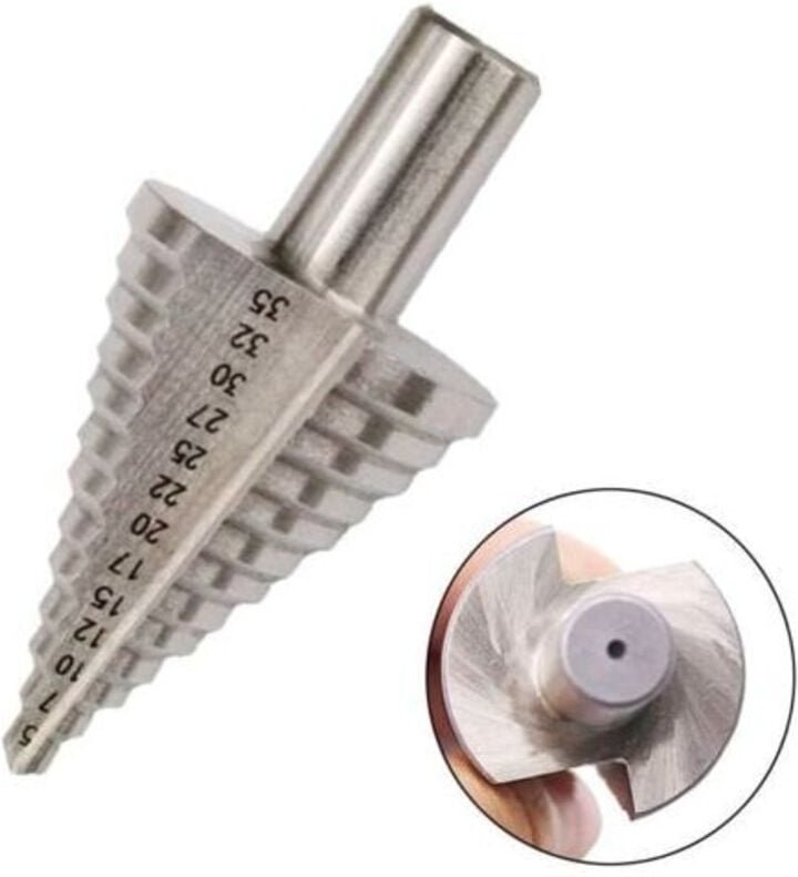 Thumbnail - Stufenkegelbohrer, 13 Stufen, 5 mm–35 mm, HSS-Stufenbohrer, 4241 Stufenbohrer, Titan-Lochschneider, Kegelspitze, Sechska...