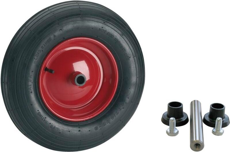 Luftrad für Schubkarre Austro Bau Luftreifen ø 400mm mit Rollenlager inklusive Adapter, belastbar bis 250kg, Stahlblech ...