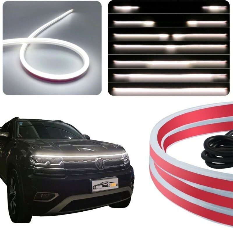 Flexibles Tagfahrlicht unter der Motorhaube 120cm DRL LED 12V +WOW