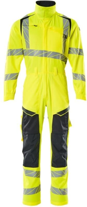 Mascot Overall, Knietaschen, Stretch-Einsätze Kombination Gr. S, hi-vis gelb/schwarzblau