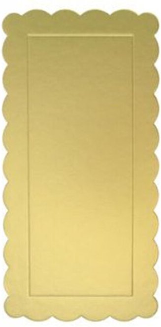 Trade Shop Traesio - Trade Shop - 3er Set rechteckige Tortenböden, goldene Tortenplatte 15x30cm mit Rand 31155 -