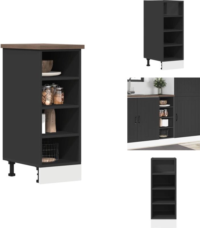 Unterschrank Schwarz 30x44,5x81,5 cm Holzwerkstoff - Unterschrank - Unterschränke - Küchenschrank - Küchenmöbel