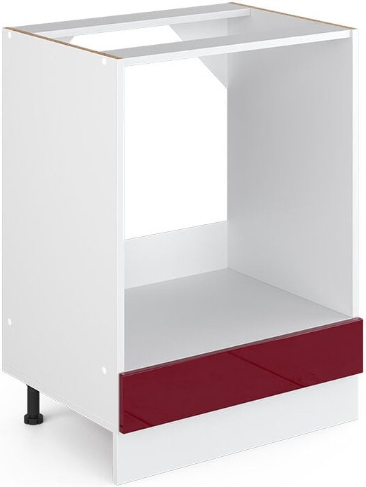 Thumbnail - Unterschrank R-Line, Bordeaux Hochglanz, 60 cm mit Großnische, ohne Arbeitsplatte Vicco