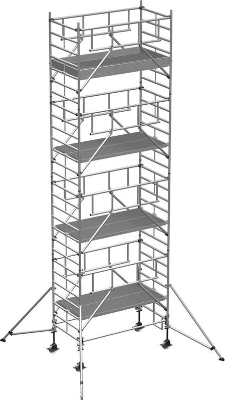Zarges Fahrgerüst MultiTower S-PLUS 2T mit Auslegern, doppelte Plattformbreite 2,50m Plattformlänge 9,25m AH