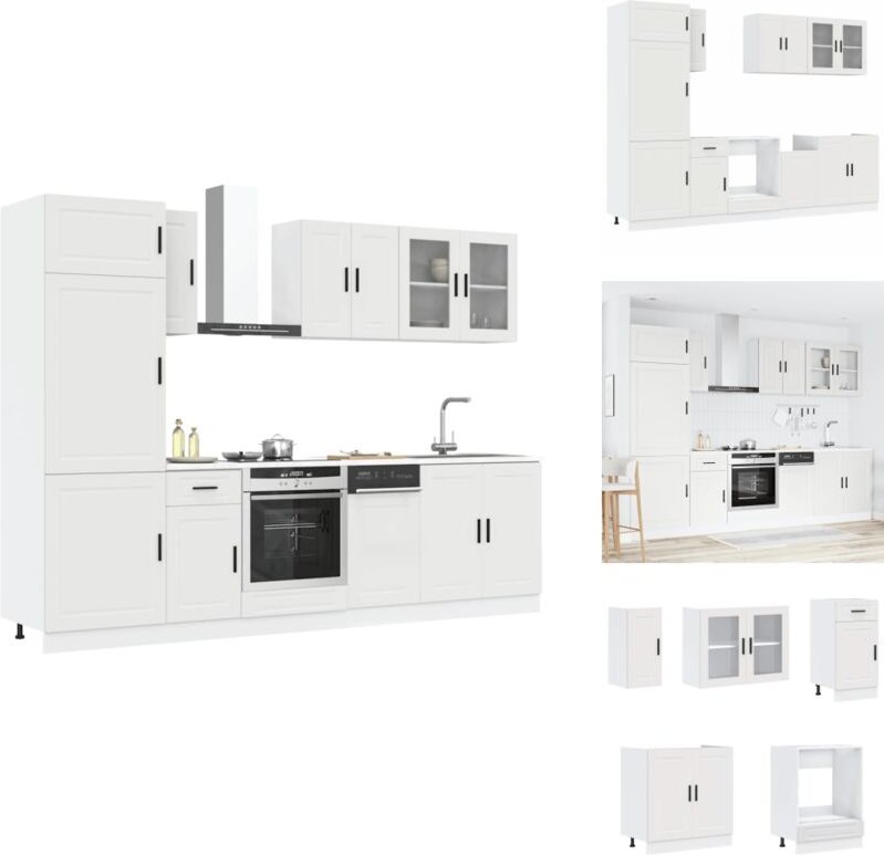 8-tlg. Küchenschrank-Set Kalmar Weiß Holzwerkstoff - Küchenschrank-Set - Küchenschrank-Sets - Küchenzeile Einbauküche - ...