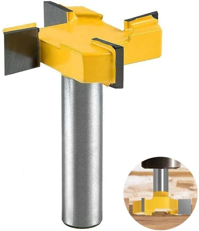 Hobelfräser, Fräser mit 8-mm-Schaft, Abflachungsfräser, Plattenfräser, Holzfräser, T-förmiger Fräser, für die Oberfläche...