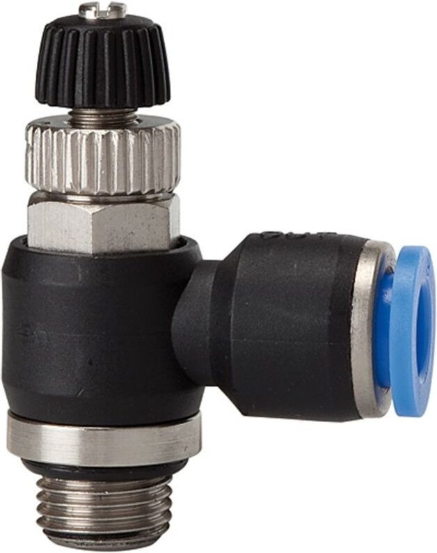 Riegler Drosselrückschlagven »Blaue Serie« Abluftdros. G3/8 a. 15bar Ø8mm