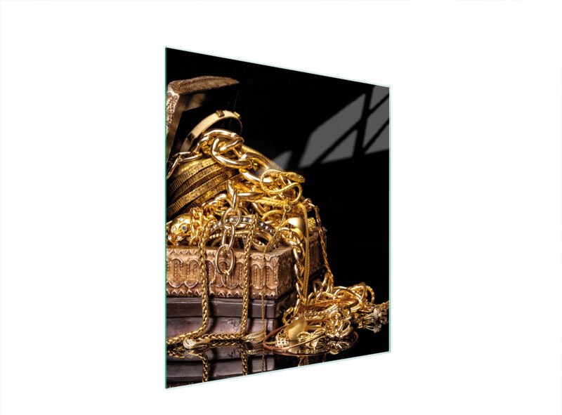 Glasschneidebrett 45x52 Gold