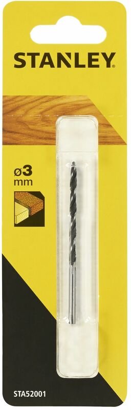 Stahlbohrer mit Zentrierspitze ø 3,0 mm. STANLEY STA52001-QZ