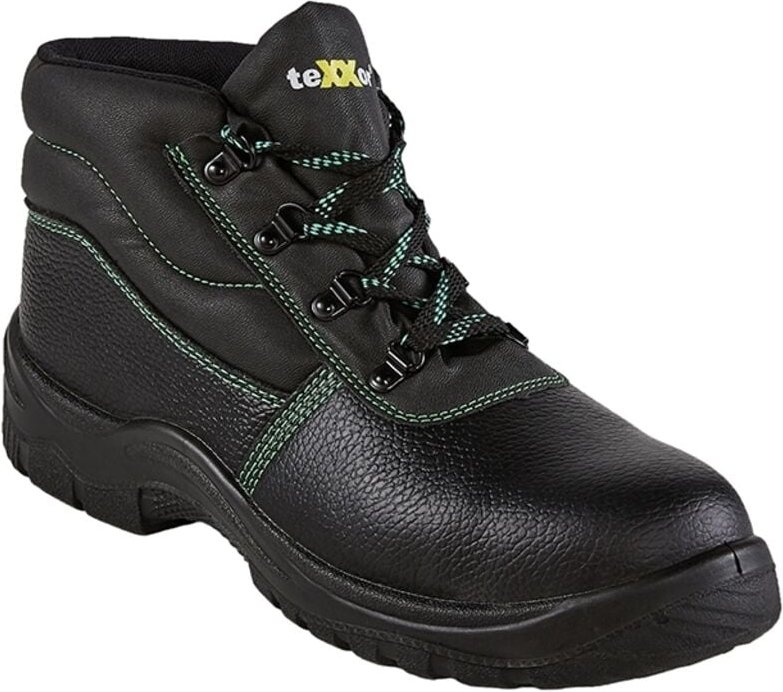 teXXor® S3-Sicherheitsschnürstiefel MONACO, Schwarz/Grün