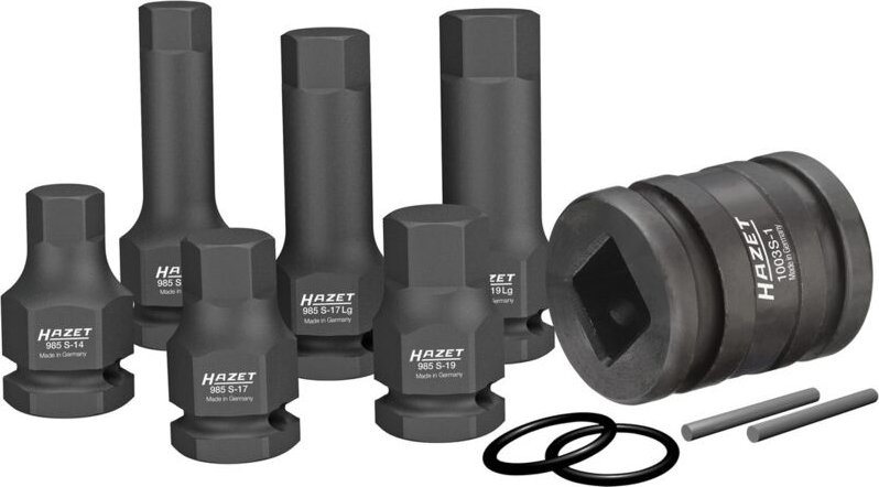 Schlag-, Maschinenschrauber Schraubendreher-Steckschlüsseleinsatz Satz, Vierkant hohl 12,5 mm (1/2), Innen-Sechskant Pro...