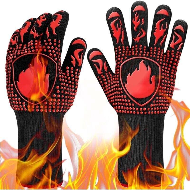 Grillhandschuhe, Hitzebeständige Handschuhe bis 800°C. Universelle Hitzebeständige und rutschfeste Küchenhandschuhe für ...