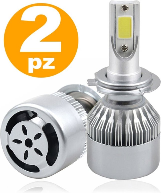 Thumbnail - Trade Shop Traesio - Trade Shop - paar auto motorradlampen cob C6 H4 led 3800LM 36W 6000K kaltweiss digital -