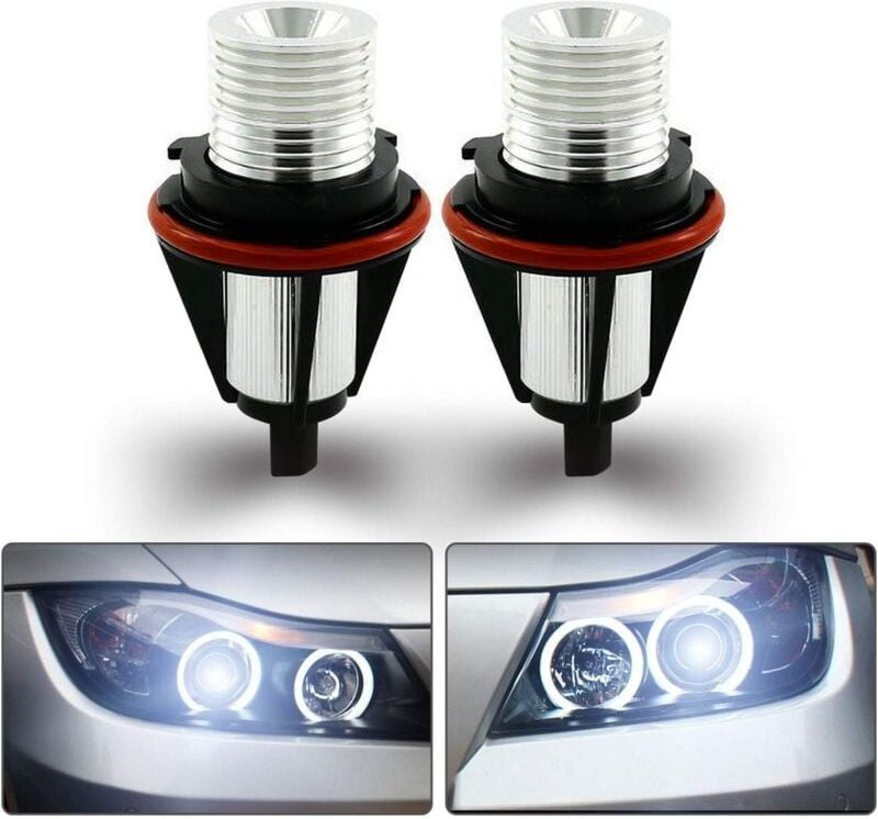 Aiperq - 2 Stück 1000 lm Angel Eyes Licht Autobirne led Halo-Ring Markierung 5 w 6000 k Weiß für bmw E39 E60 E53 E63 E64...