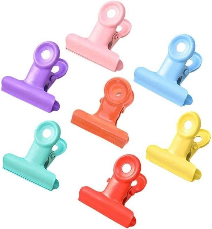 28er-Pack Metallscharnierklammern in 7 Farben, Binderklammern, kleine Bulldog-Klammern, für Lebensmitteltüten, Fotos, Ku...