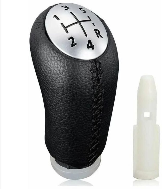 Schwarzer Schaltknauf aus Leder für Renault Clio III 2005-09, Megane 2 Laguna 2003-09 – Stil und Komfort für Ihr Auto