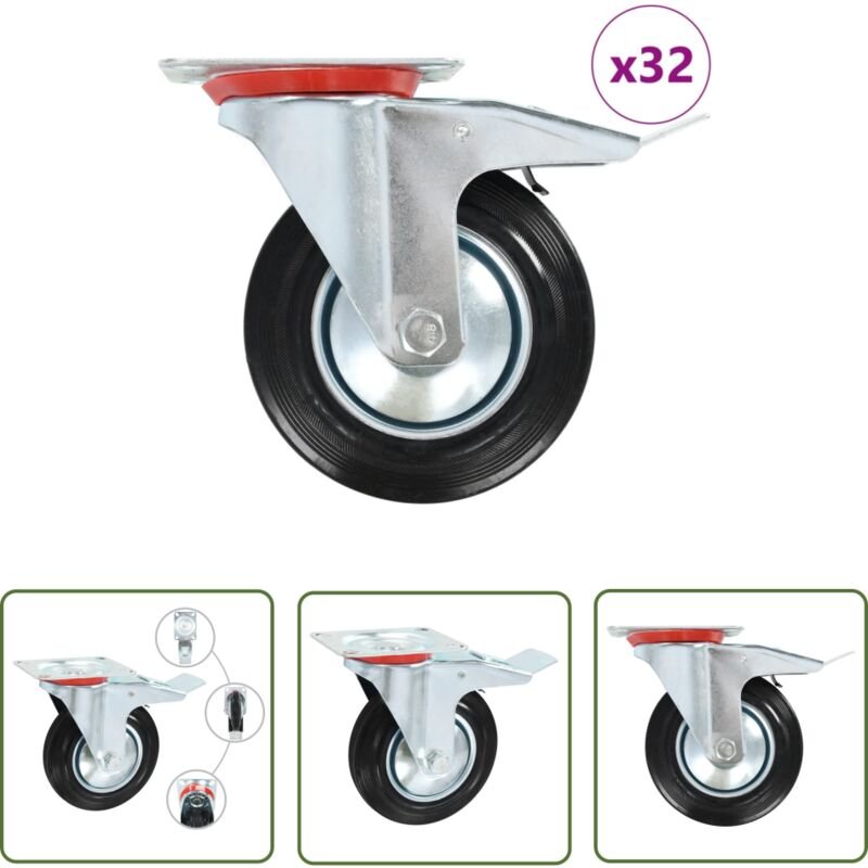 The Living Store - vidaXL 32 Stk. Lenkrollen 160 mm