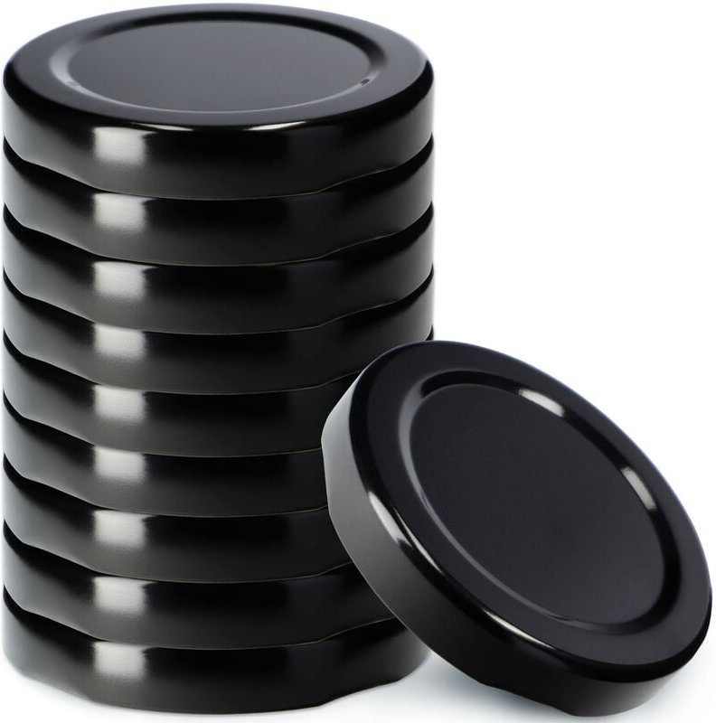 KADAX Schraubdeckel fi53 mm, für Einmachgläser, 10 Stück, Schwarz
