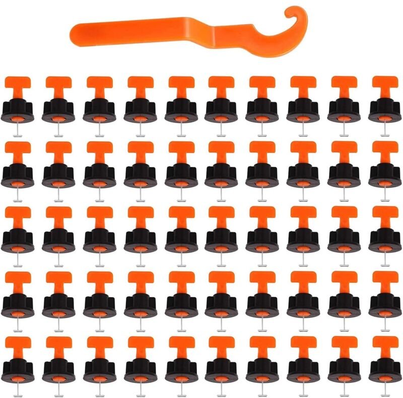 SHINING HOUSE 50er-Pack wiederverwendbares Fliesen-Nivelliersystem für Wand- und Bodenkonstruktionen, 7,2 x 3,6 cm