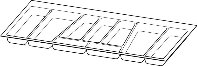 Möbel-Besteckeinsatz, OrgaTray 740, 9302712, L450mm, KB900mm, silber - Hettich