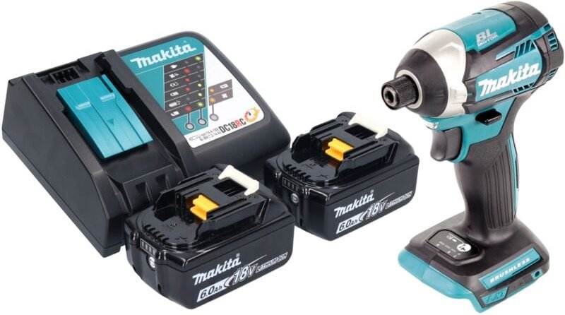 Dtd 154 rg Akku Schlagschrauber 18 v 175 Nm 1/4' Brushless + 2x Akku 6,0 Ah + Ladegerät - Makita