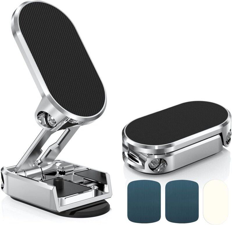 Magnetische Autotelefonhalterung, faltbare Drehung, tragbare magnetische Telefonhalterung aus Legierung