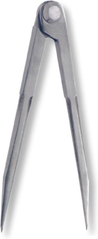 Ultra Präzision - Spitzzirkel Stahl poliert active ohne Stellbogen, ohne Bleistifthalter 150mm