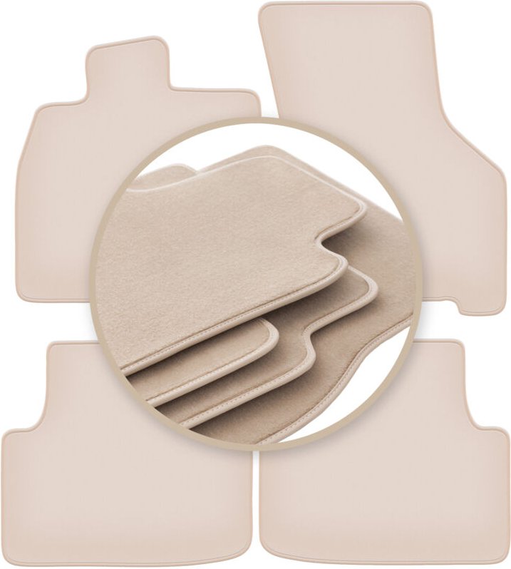 Beige PREMIUM-Matten für: Skoda Octavia IV E-Tec Limousine, Kombi, Liftback 2020-