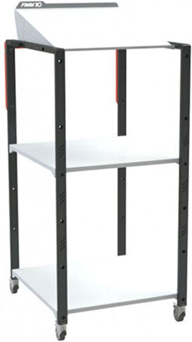 Neigbarer Schreibtisch mit 2 Ablagen, mit Gleitern - 820008490