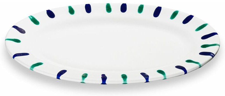 Gmundner Keramik - Traunsee, Platte oval mit Fahne (21x14cm)