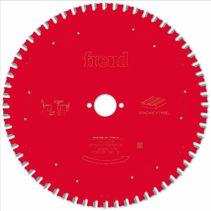 Freud - Sägeblatt für Handkreissäge Ø270 2,4/2 AL30 Z60 tpb 0° - F03FS09859 -FR27X001H