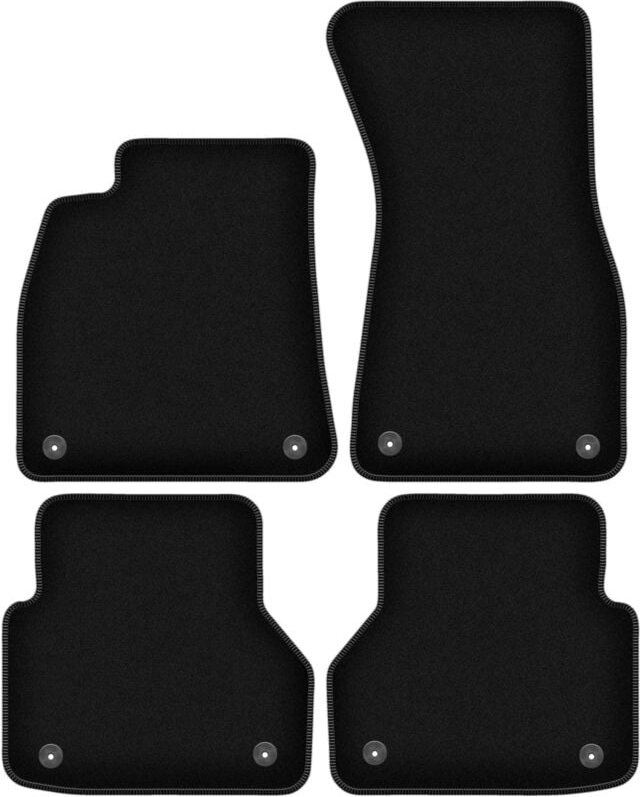 BASIC schwarze Veloursmatten für: Audi A6 C8 Avant, Kombi, Limousine (2018-)