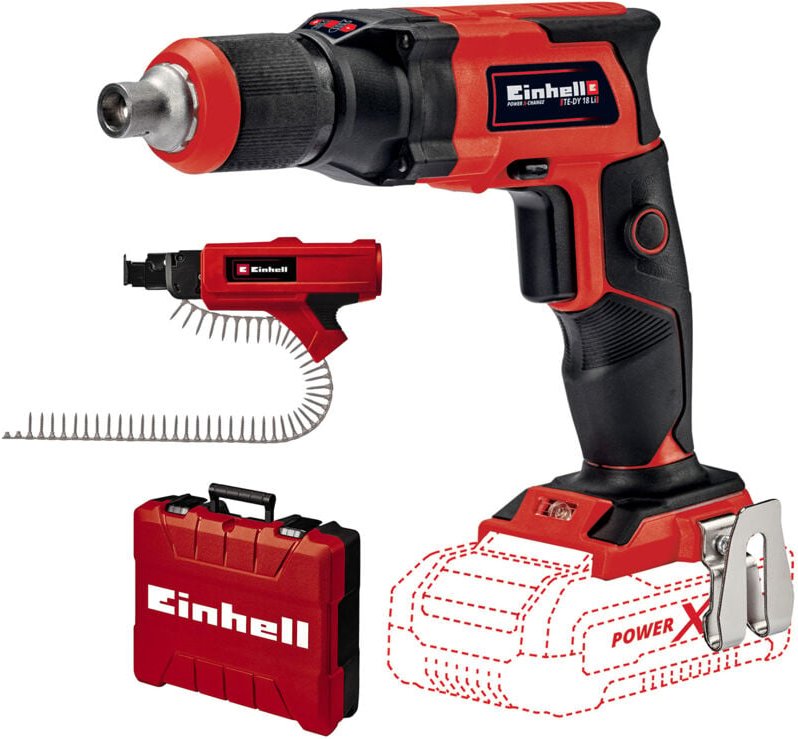 Set aus Einhell Akku-Trockenbauschrauber te-dy 18 Li - solo & Magazine Attachment Magazinaufsatz