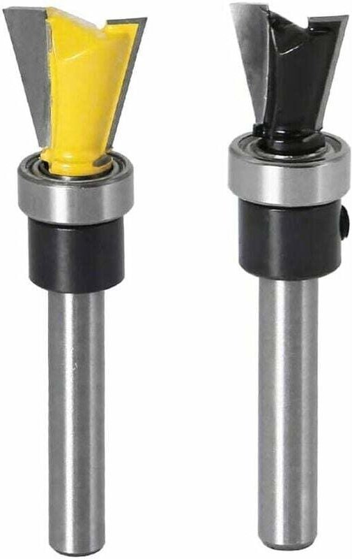stücke 6,35mm Schaft Lager Router Bit Schwalbenschwanz Set Für Holzbearbeitung 12,7mm & 15,9mm Schwarz & Gelb