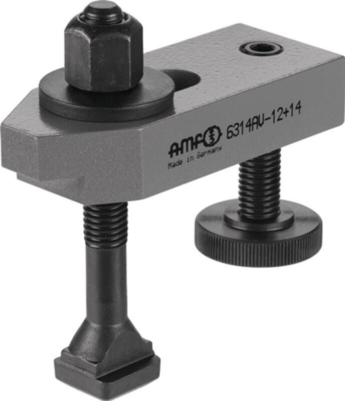 AMF - Spanneisen 6314AV abgesetzt mit Stützschraube Nut 22 mm