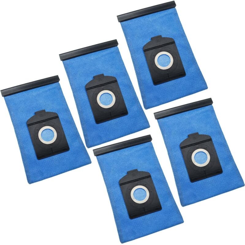 5x Staubsaugerbeutel kompatibel mit Bosch big bag 3 l bsn 2100RU Staubsauger - Polyester, 25,3cm x 17,4cm, Blau - Vhbw