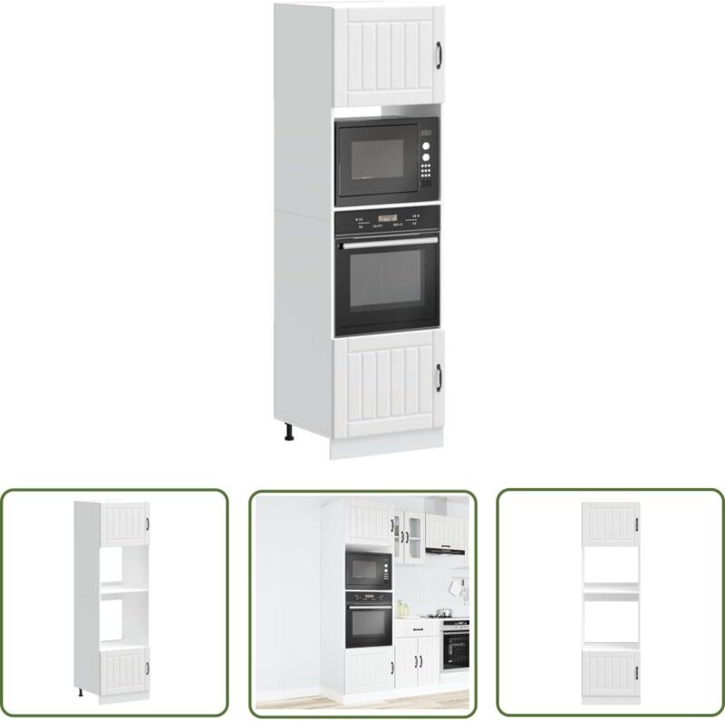 The Living Store - vidaXL Herdumbauschränke 2 Stk. Kalmar Weiß Holzwerkstoff