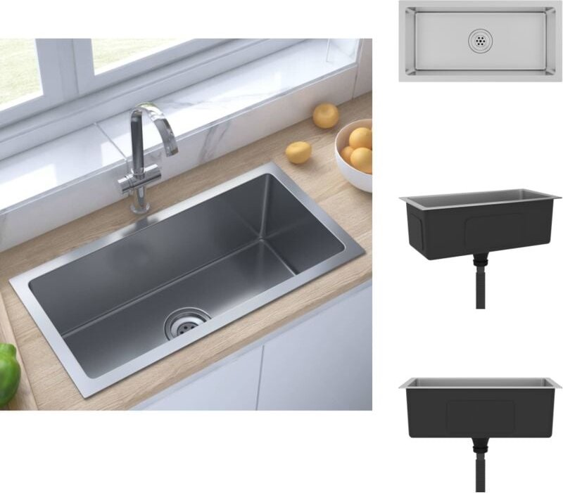 Vidaxl - Küchenspülen & Spülbecken - Living Handgemachte Einbauspüle Edelstahl - Silber
