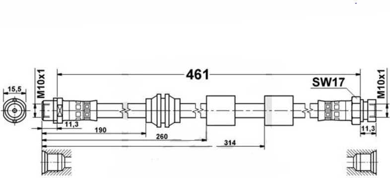 Bremsschlauch Galaxy Sharan Alhambra Vorderachse 7M3611701A