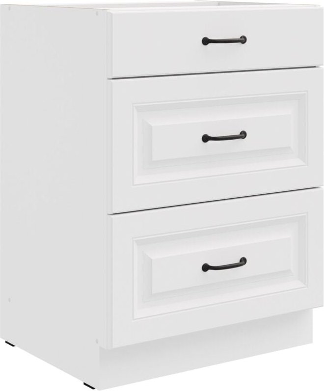 Küchen Preisbombe - Küchen Unterschrank 60 cm Stilo Weiß Vollauszug Soft-Close Küche Einbauküche