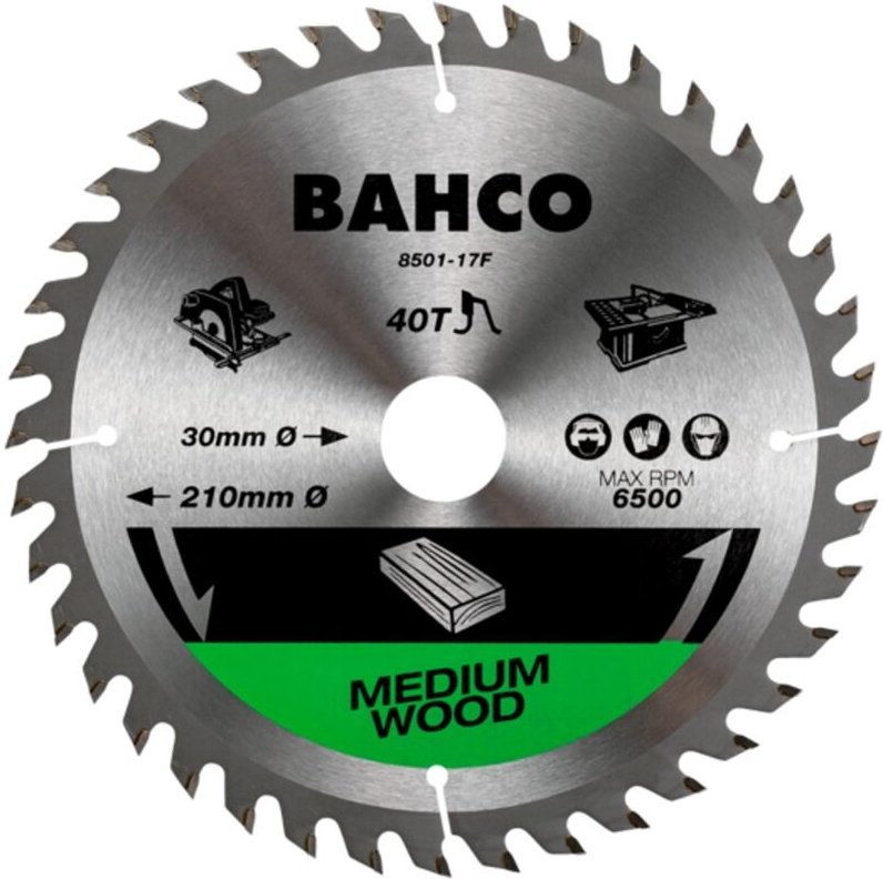 Bahco 24-Zähne Kreissägeblätter mit hartmetallbestückten, mittelgroben Zähnen für Arbeiten in Holz 250 mm