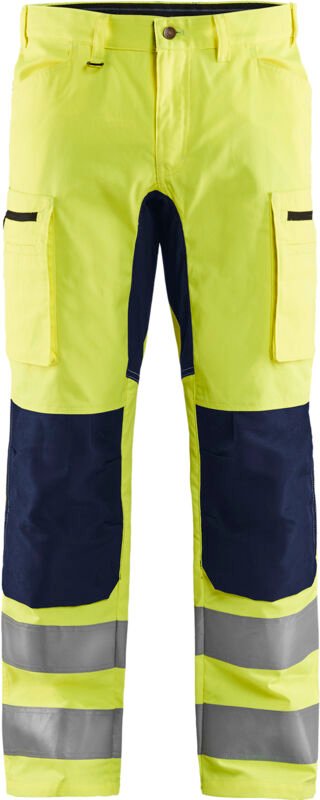 Thumbnail - Hochsichtbarer Stretch-Arbeitshose Handwerkskunst 1585 – Neon-Gelb/Navy L – FR(46) – SE(C52) – Kurz