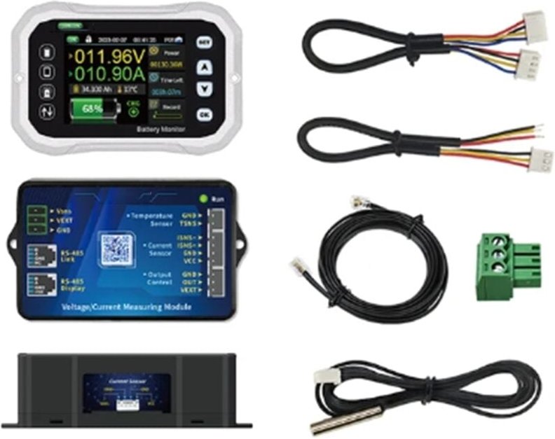 Tlily - KH160F 0-120V 600A Spannungs-Strom-Tester, Kapazitätsanzeiger, Coulomb-Zähler-Kit, 1 Satz