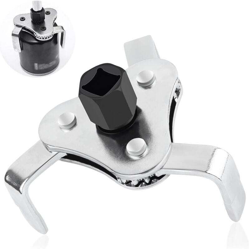 Chiave autostringente per filtro olio motore per rimozione filtro olio regolabile a 3 ganasce Diametro 60mm-110mm,Nero