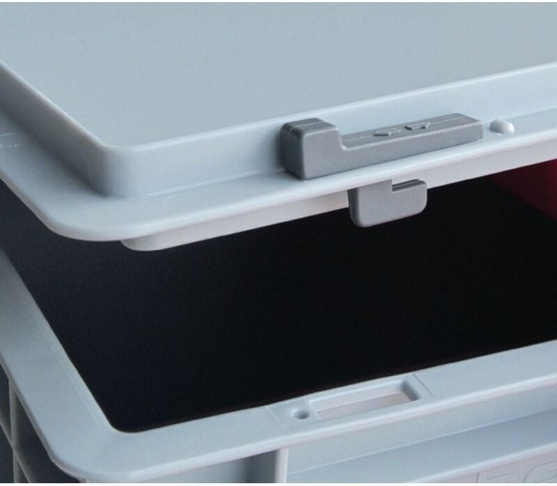 Schiebeverschluss grau passend für Transport- u. Stapelbehälter