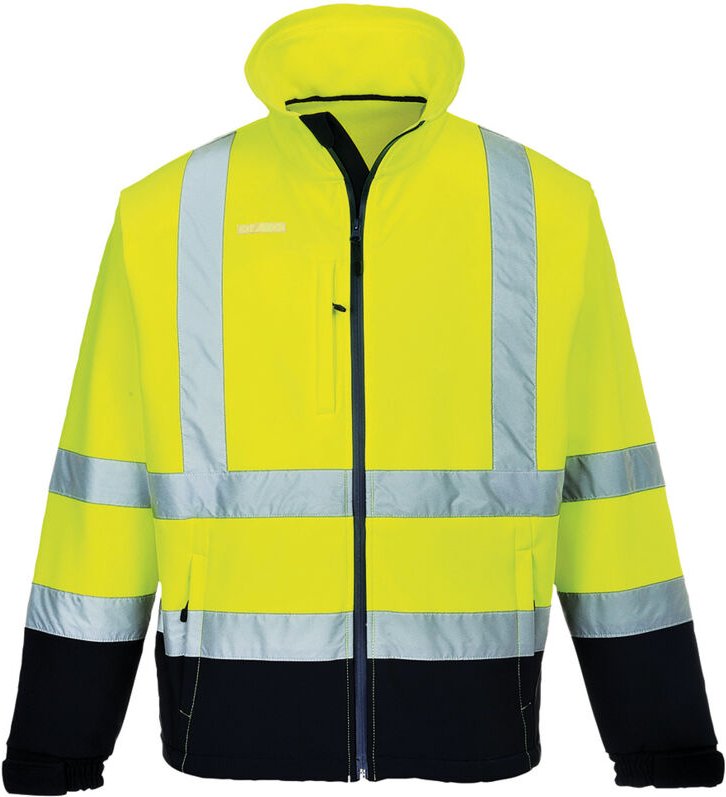 Bicolore Softshell-Jacke (3 Lagen) Gelb/Navy XL