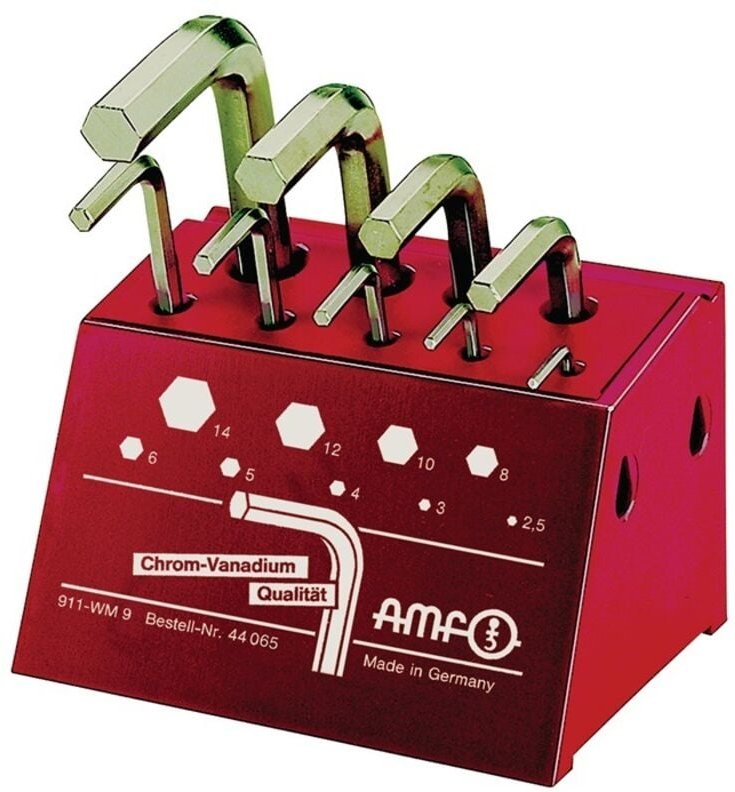 AMF - Winkelschraubendrehersatz 911-WM9 9-tlg.Werkstattständer sw 2,5-14mm