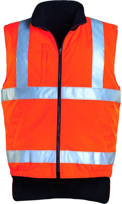 Ärmelloser Hochsichtbarkeits-Polartec-Arbeitsweste HI-WAY – Neonorange M – 44/46