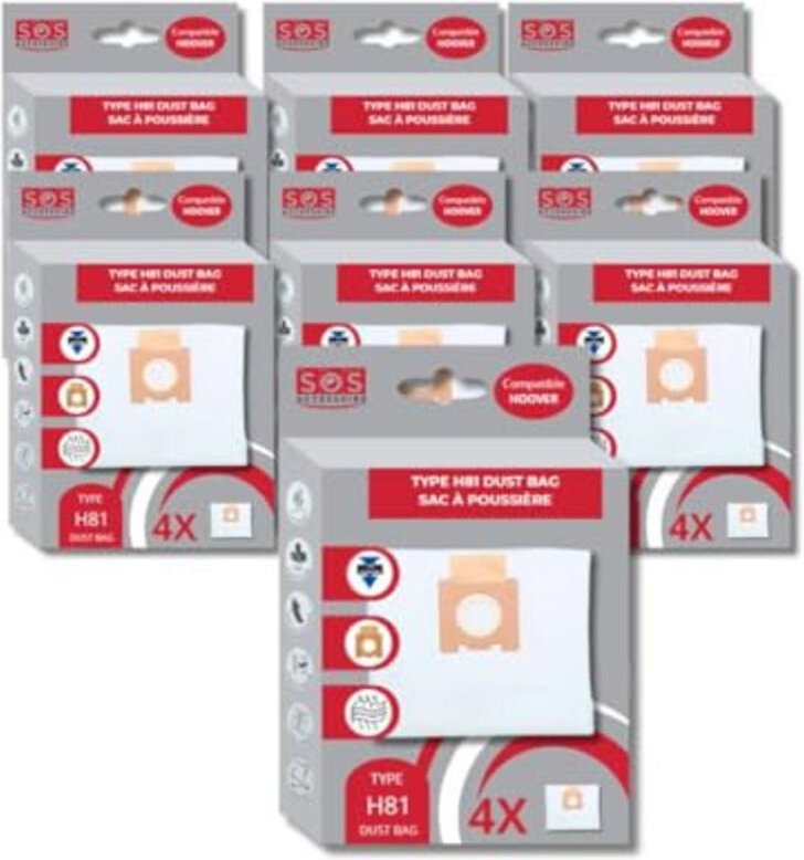 Ersatzteil - SOS Accessoire Lot de 7 boîtes de 4 sacs microfibre H81 pour Aspirateur HOOVER 35601865 - - HOOVER